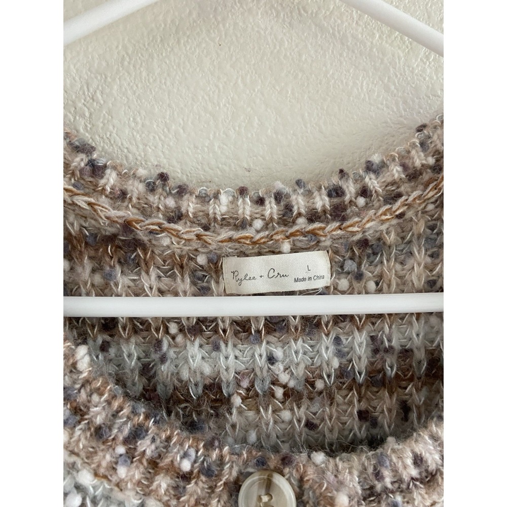 Rylee + Cru Women's Cardigan Large Chunky Cheyenne Wool Blend - Picture 4 of 8